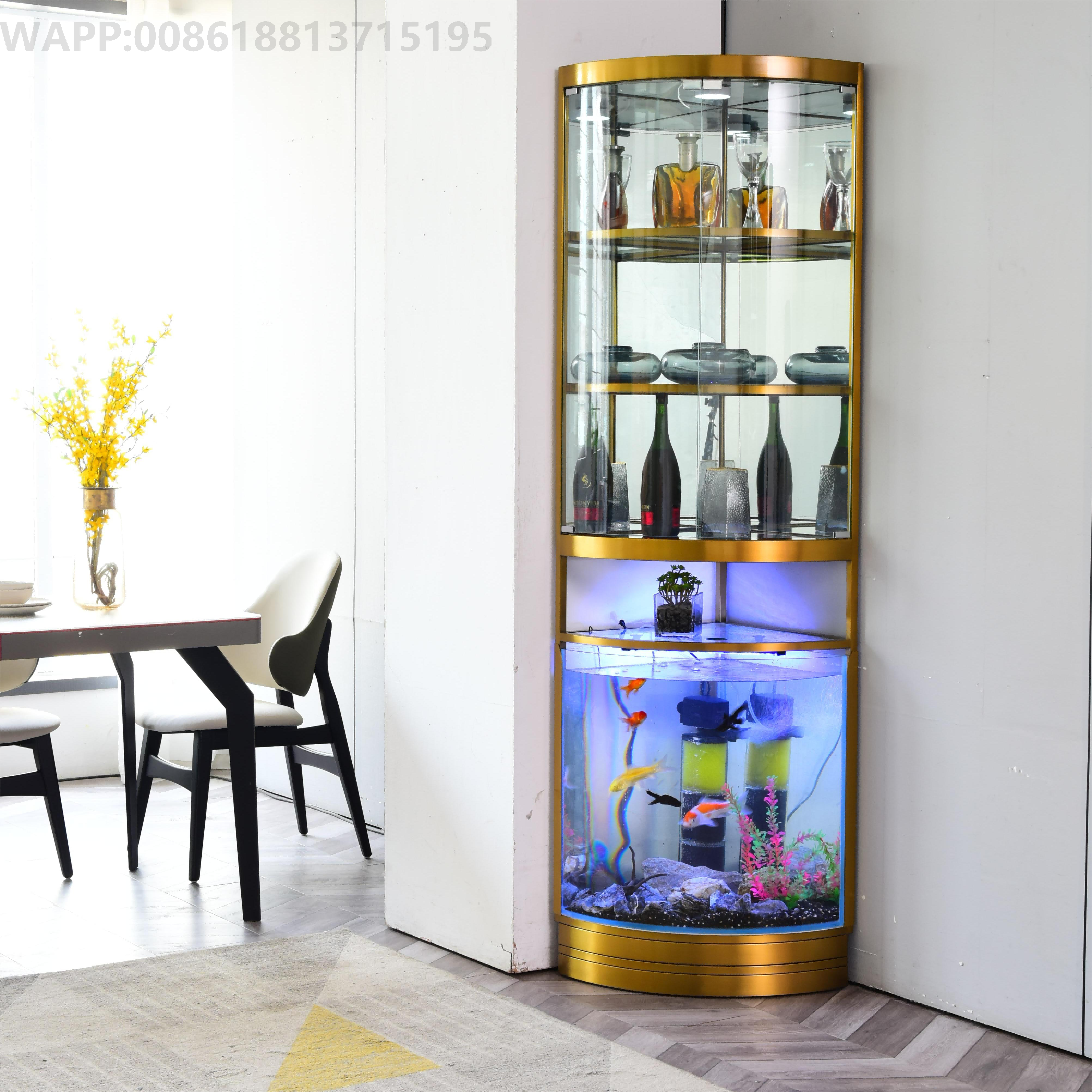 High Grade Factory Price A2001 Stainless Steel Gold Wine Cabinet Bar Living Room Furniture