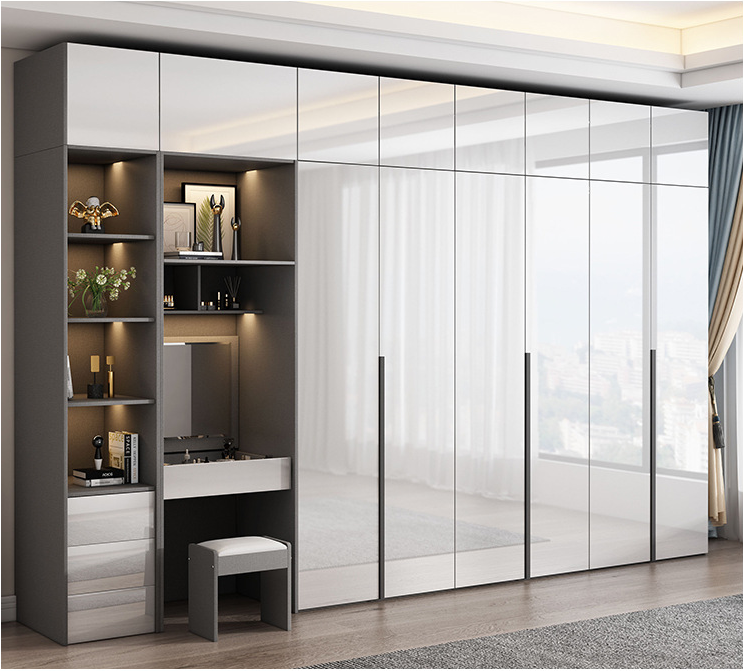 YJ618Factory UV highlight Wardrobe Closet Frame Cabinet Modern bedroom furniture designs cupboard cu