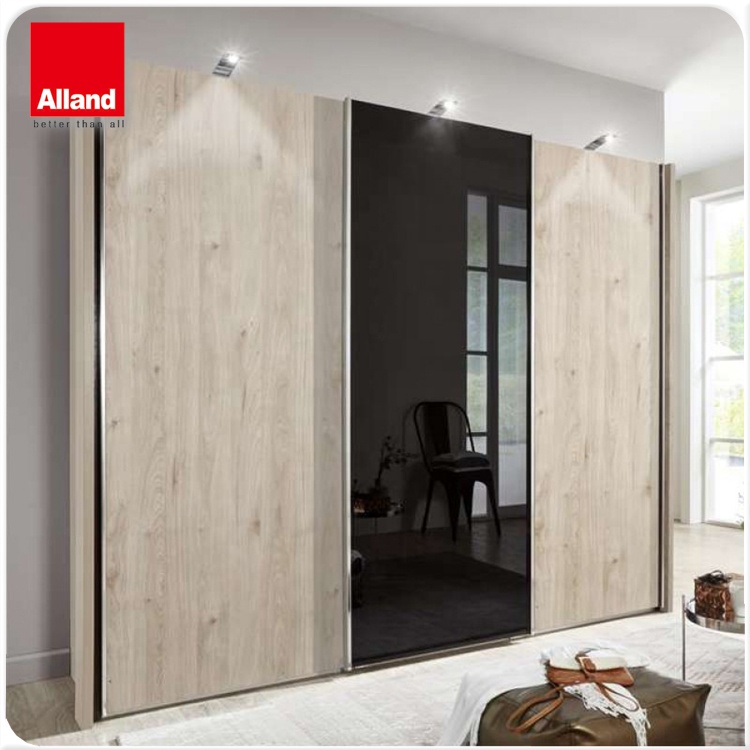 Modern Bedroom Furniture 3 Sliding Doors glass Wardrobe