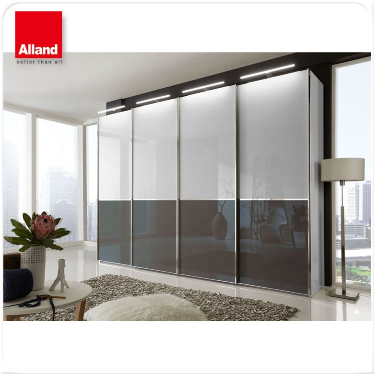 Modern Bedroom Furniture 3 Sliding Doors glass Wardrobe