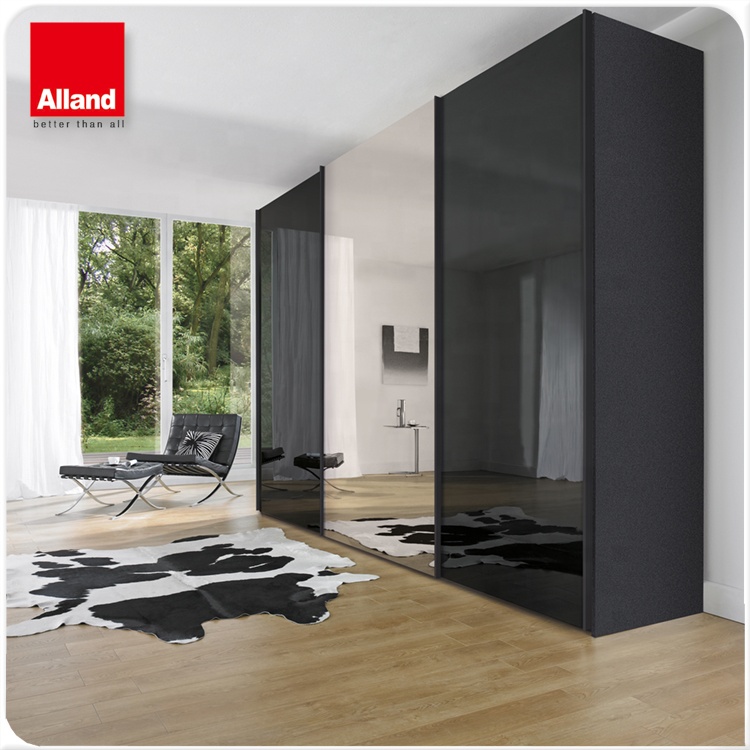 Modern Bedroom Furniture 3 Sliding Doors glass Wardrobe