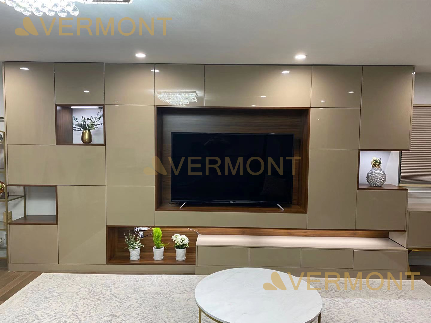 2022 Home Furniture Tv Wall Mount Cabinet Italian Led Wall Unit Modern