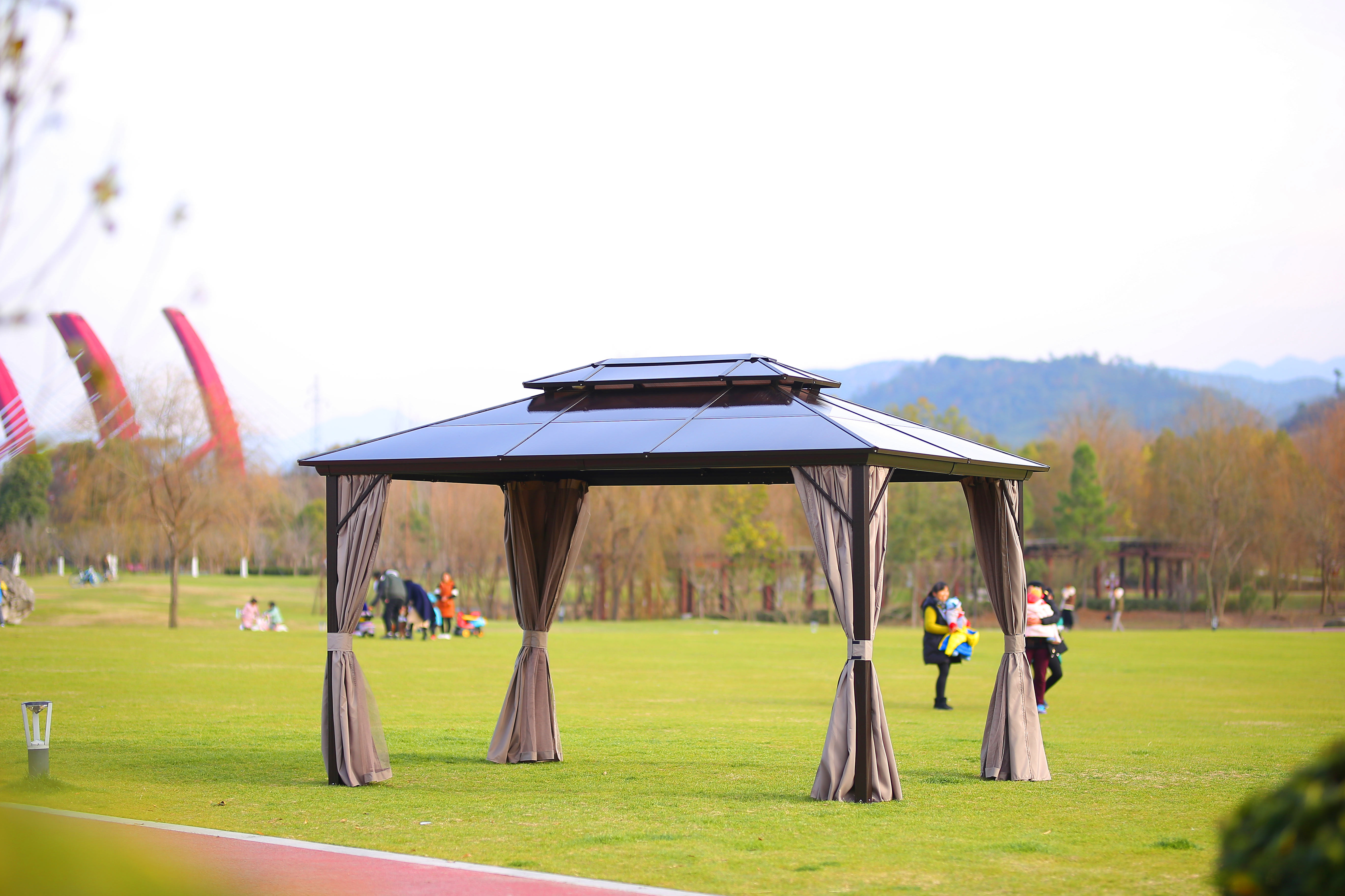 outdoor gazebo garden tent pergolas waterproof hard top gazebo pavilion 10' X 13' hardtop gazebo