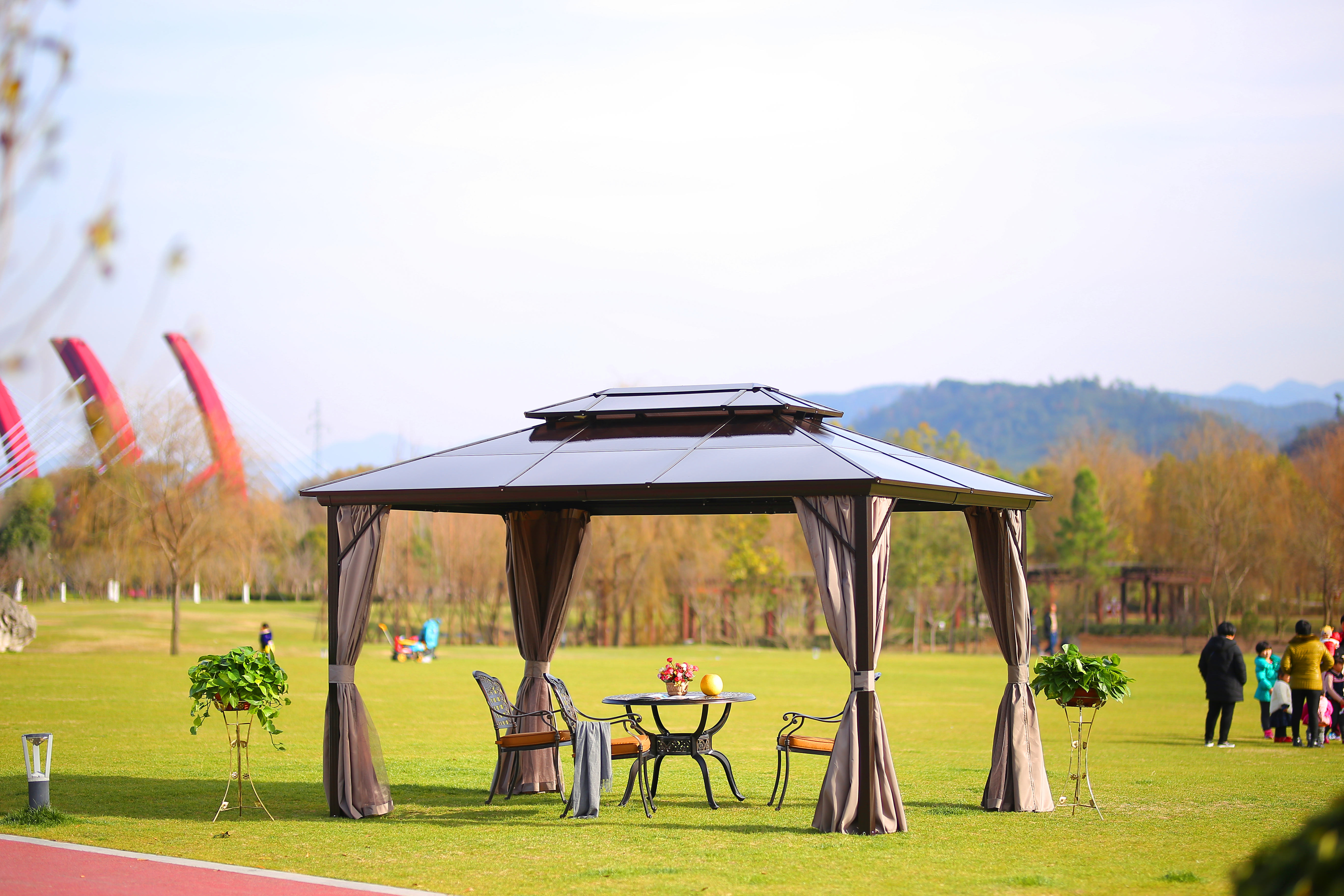 outdoor gazebo garden tent pergolas waterproof hard top gazebo pavilion 10' X 13' hardtop gazebo