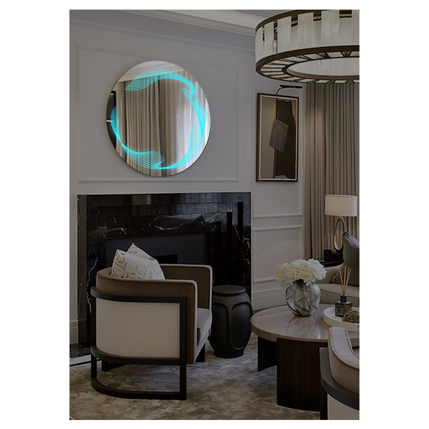 Modern Custom-Designed Home Wall-Mounted Decorative Mirror Circular LES Smart Mirror Luminous Mirror