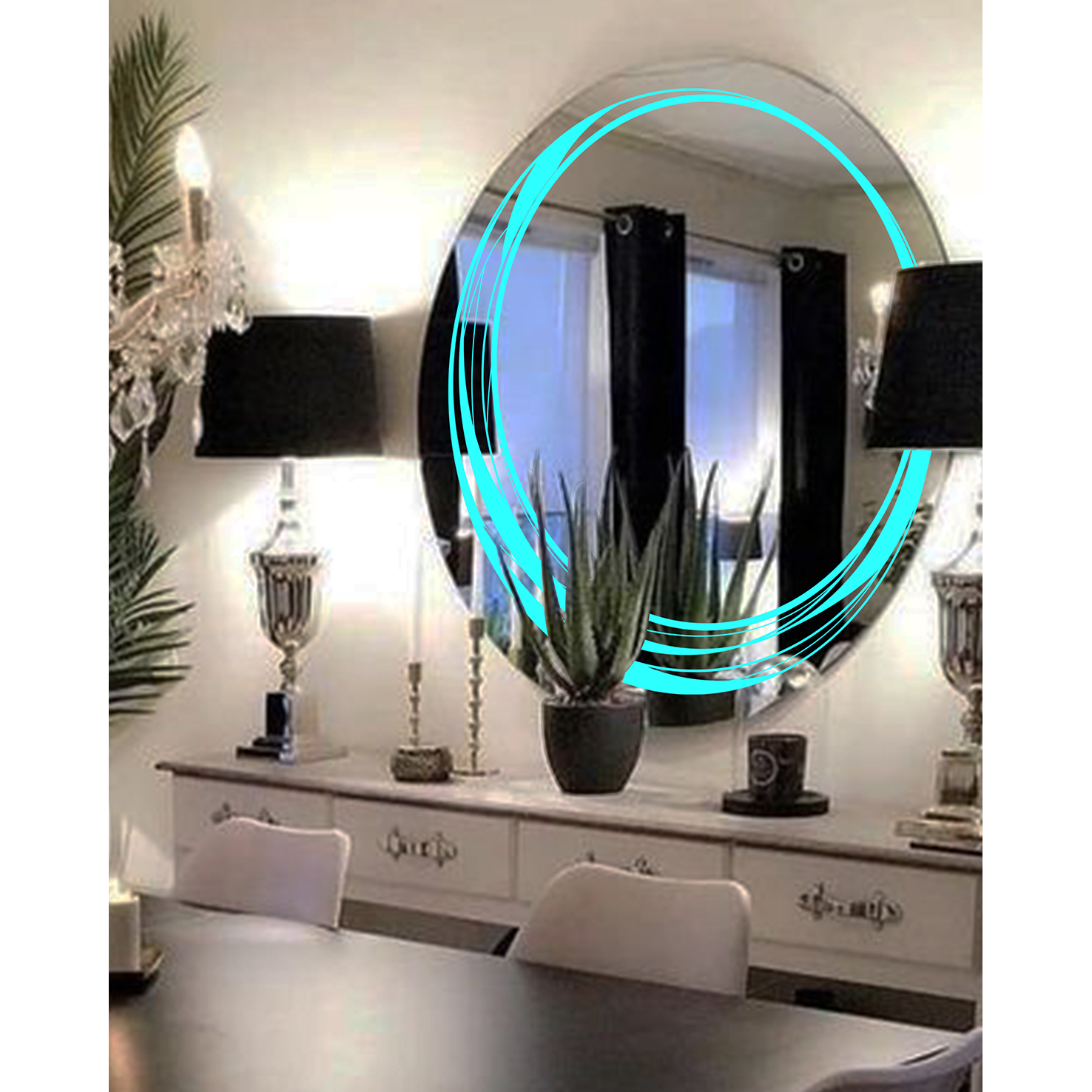 Modern Custom-Designed Home Wall-Mounted Decorative Mirror Circular LES Smart Mirror Luminous Mirror
