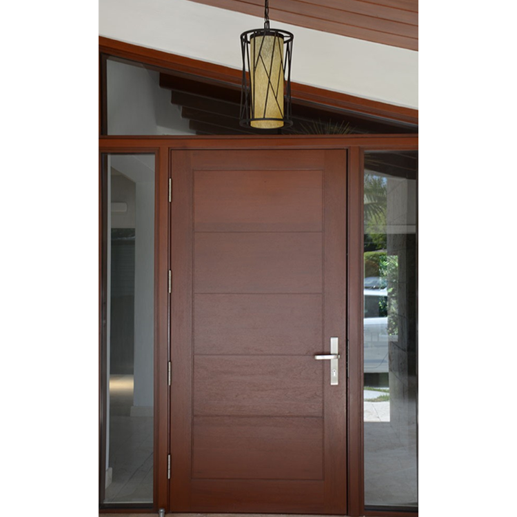 Modern Simple Design Solid Wood Door Security Entrance Doors With Lock Factory Supply