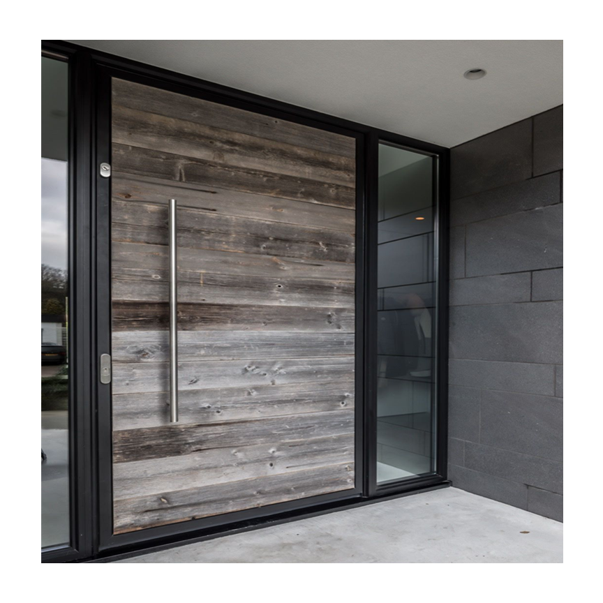 Modern Simple Design Solid Wood Door Security Entrance Doors With Lock Factory Supply