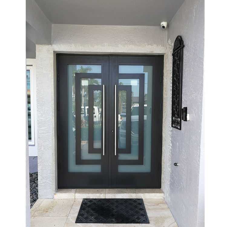Modern Simple Design Solid Wood Door Security Entrance Doors With Lock Factory Supply