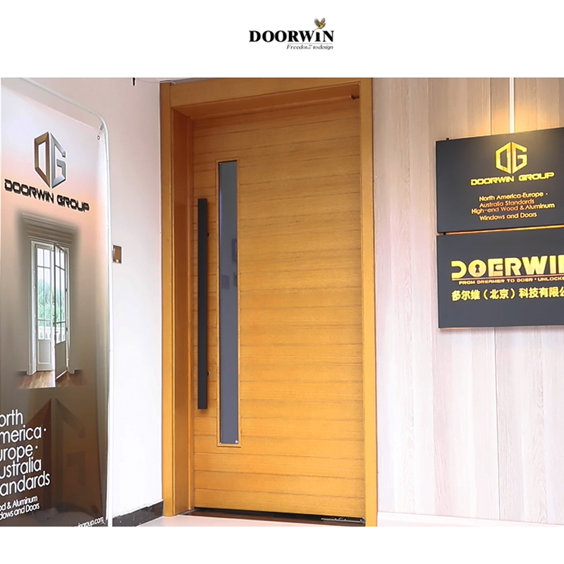 Main Entrance interior Large Front Door Low-E Glass Single Exterior Aluminum Modern Front Entry Wood