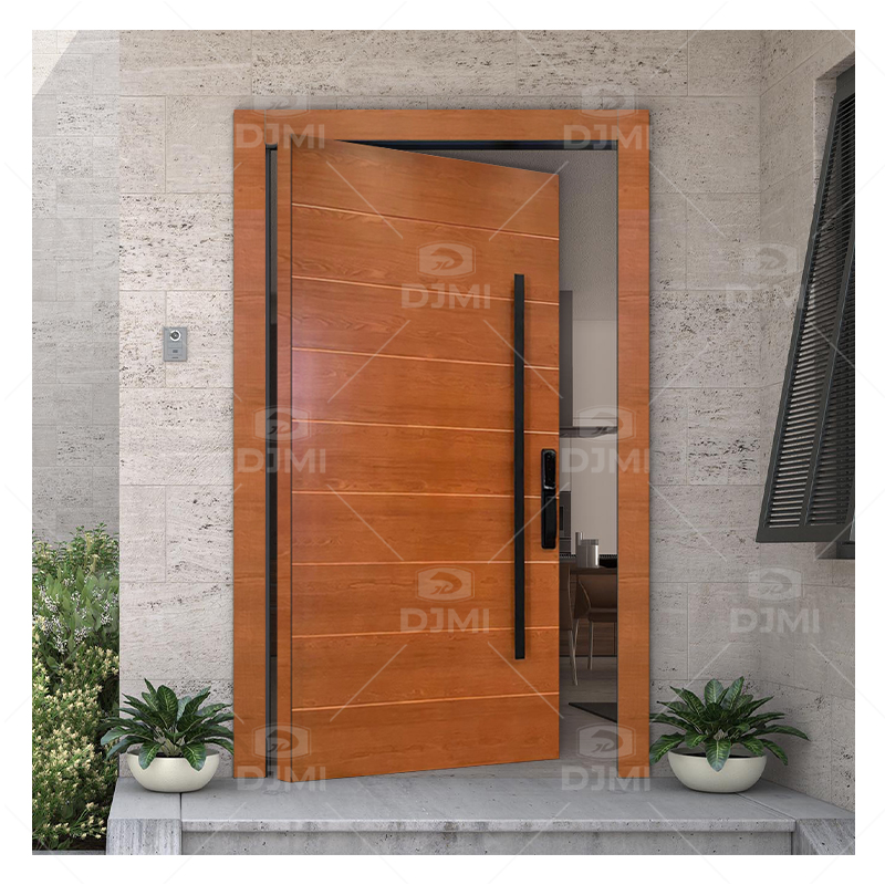 Factory Direct Supply Custom Design Exterior Villa Front Entrance Solid Wood Door Pivot Doors