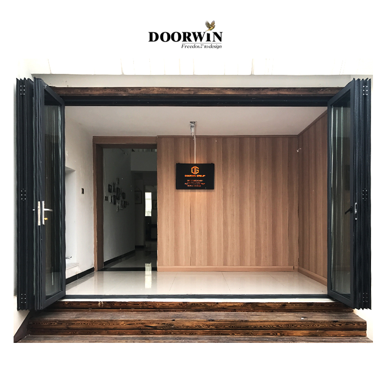 Doorwin America most popular Patio Bi-Folding Door Folding Sliding Door wholesale System Aluminum Gl