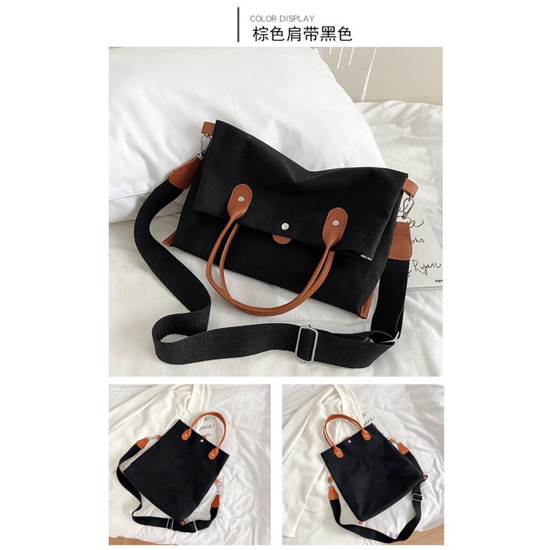 【Clear Stock】Cute Duck Korean Fashion Women Canvas bag Shoulder Bag High capacity bag