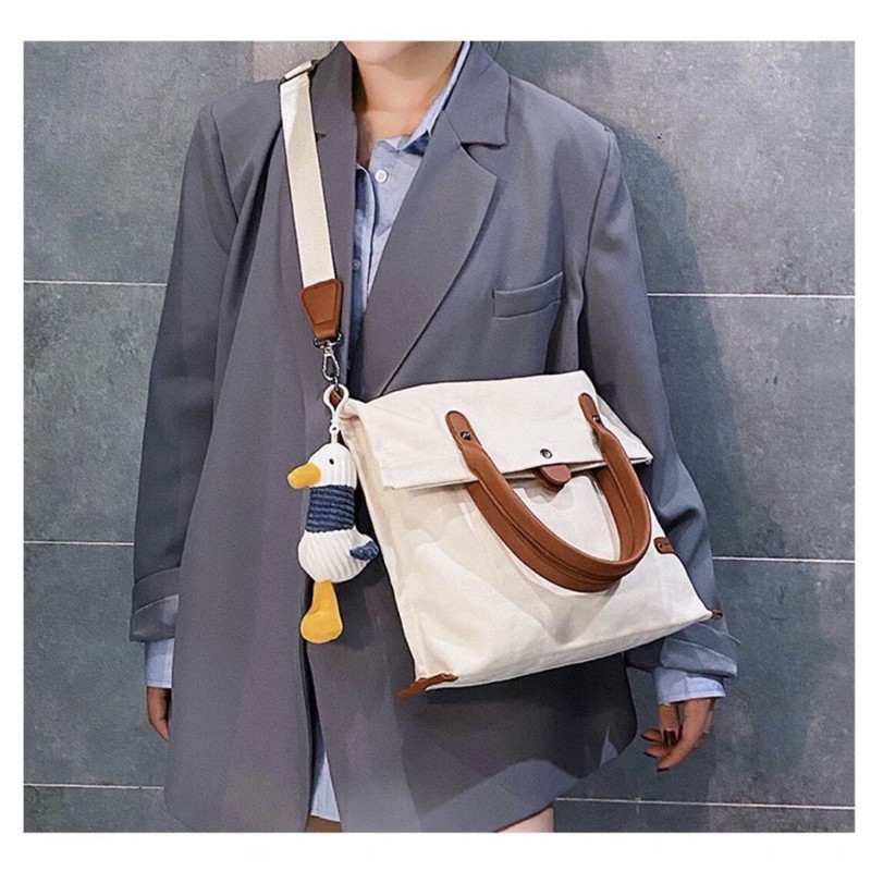【Clear Stock】Cute Duck Korean Fashion Women Canvas bag Shoulder Bag High capacity bag