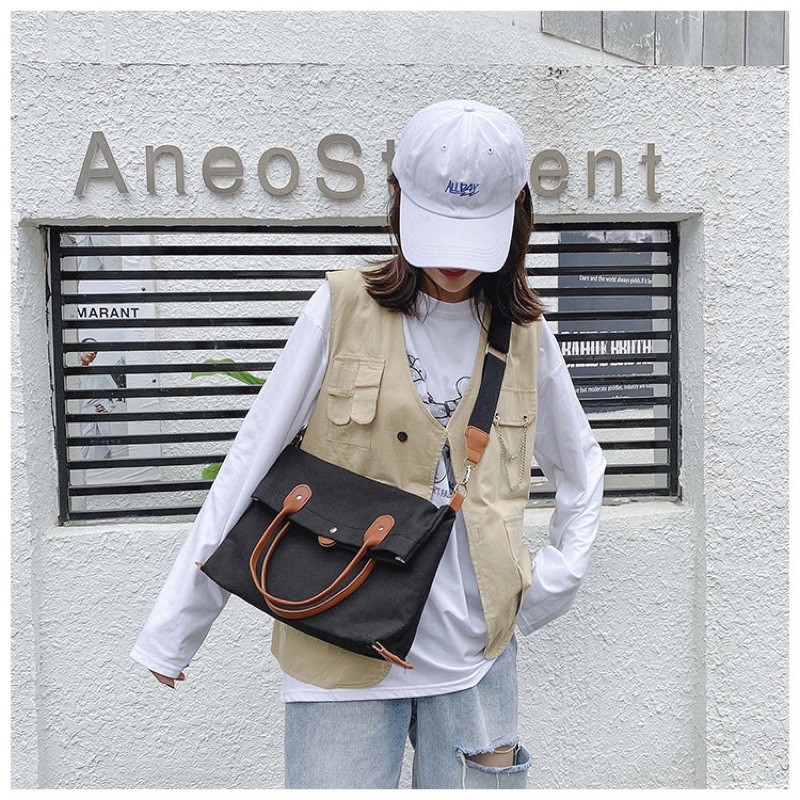 【Clear Stock】Cute Duck Korean Fashion Women Canvas bag Shoulder Bag High capacity bag