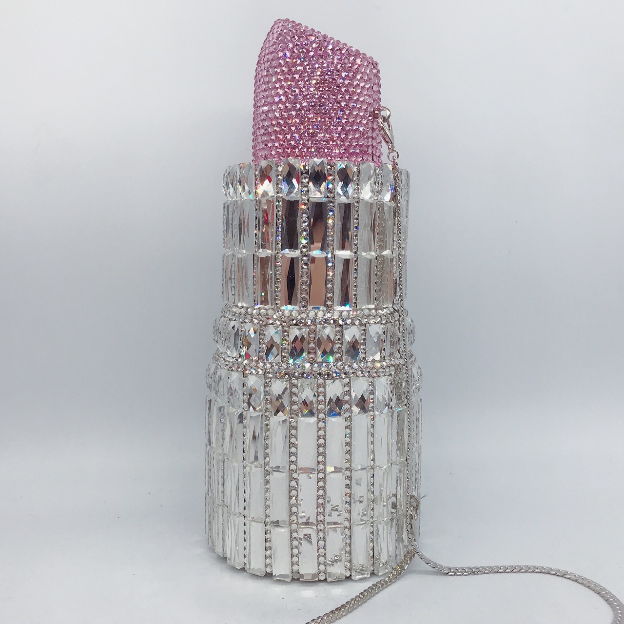 Hot Selling shoulder chain purse mini diamond stone rhinestone female shaped clutch bag evening lips