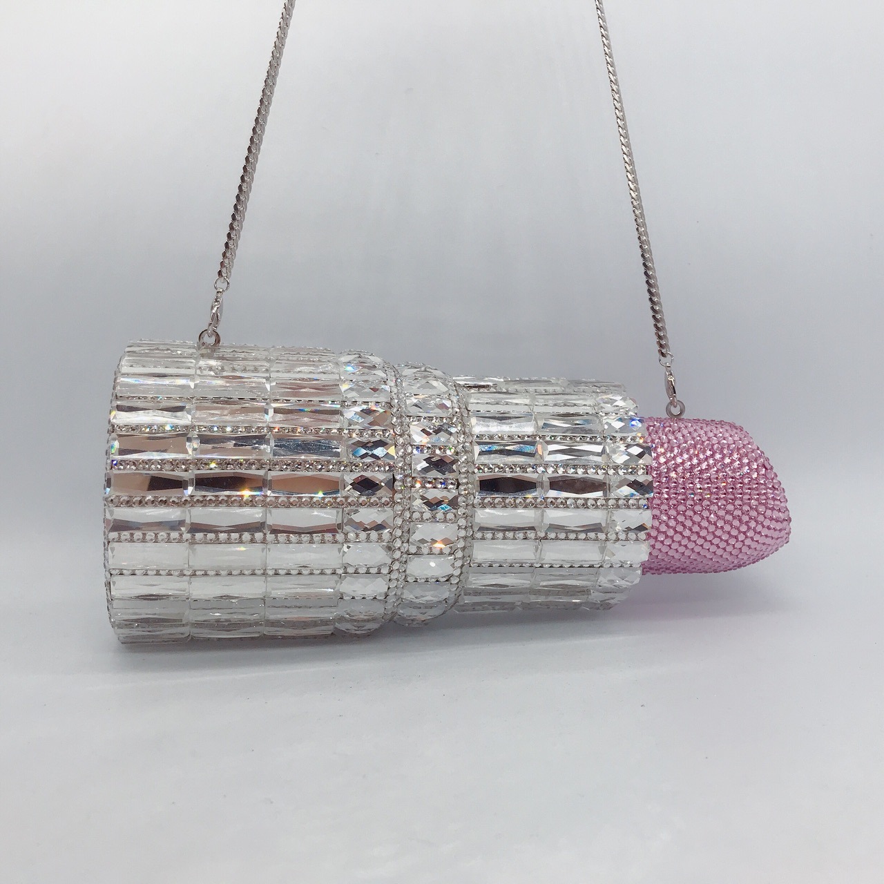 Hot Selling shoulder chain purse mini diamond stone rhinestone female shaped clutch bag evening lips
