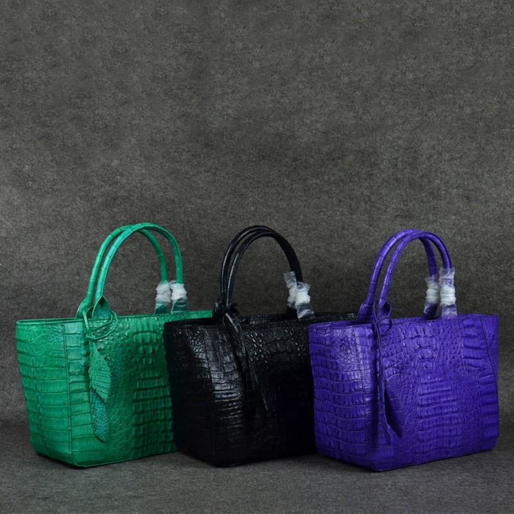 Exotic bags luxury crocodile tote bags women shopping bags genuine leather handbags hand made female