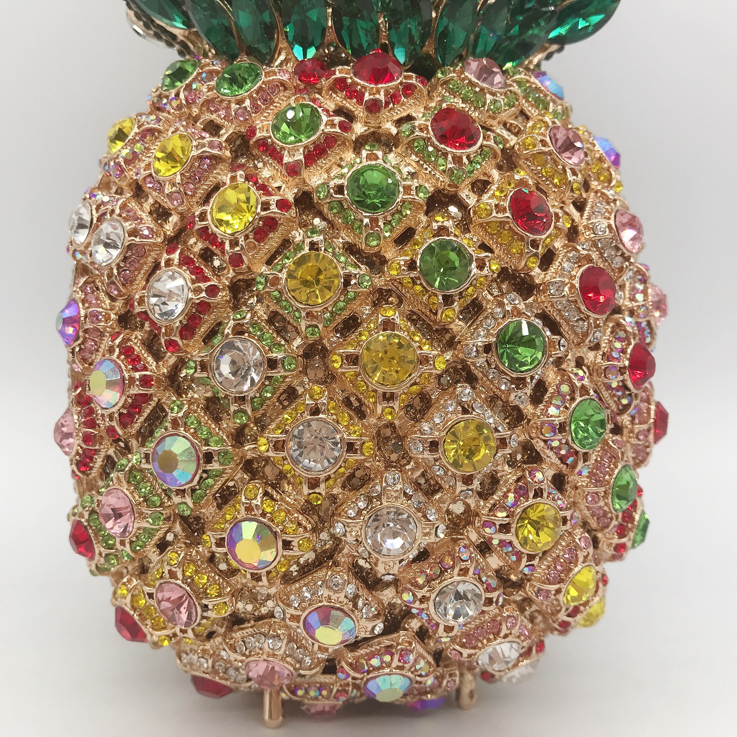 Pineapple dinner party banquet rhinestone full diamond purses crystal women clutch bags diamond clut