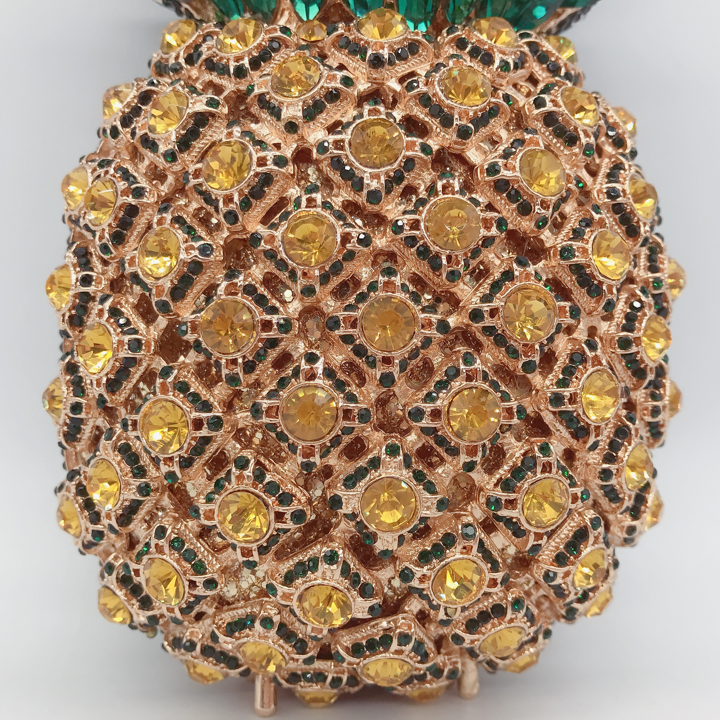 Pineapple dinner party banquet rhinestone full diamond purses crystal women clutch bags diamond clut