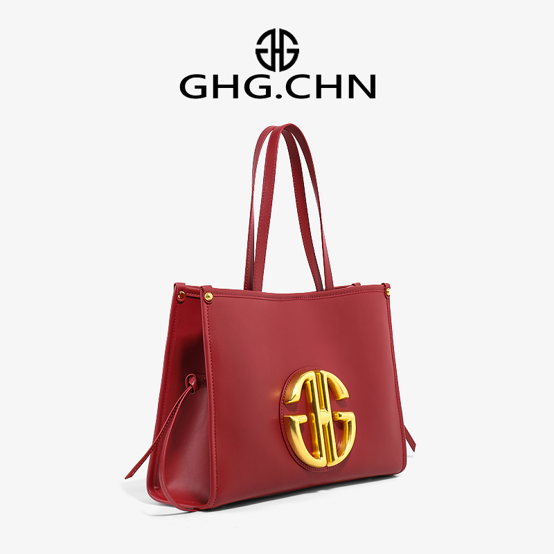 Custom Logo Heavy Red Lady Underarm Bag Expensive Vegan leather Lady Handbag Wedding Bag A shoulder 