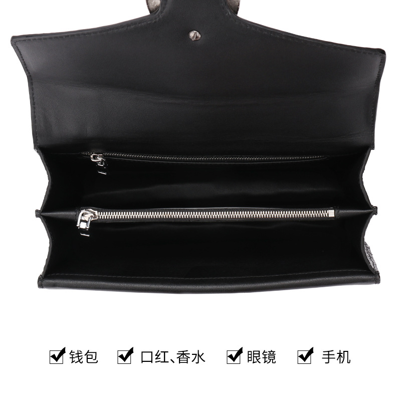 2022 high-end crocodile leather hand-stitched classic style women's bag