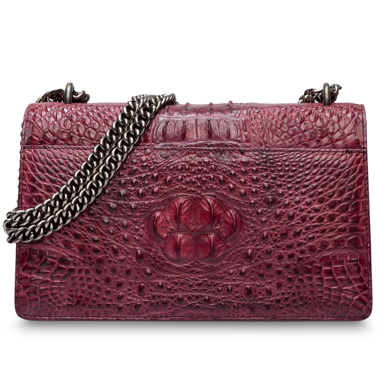 New Style Fashion Women Handbag Real Crocodile Skin Bone Embossed Leather Chain Bag Crossbody Should