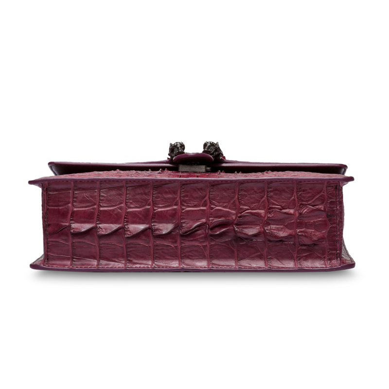 New Style Fashion Women Handbag Real Crocodile Skin Bone Embossed Leather Chain Bag Crossbody Should