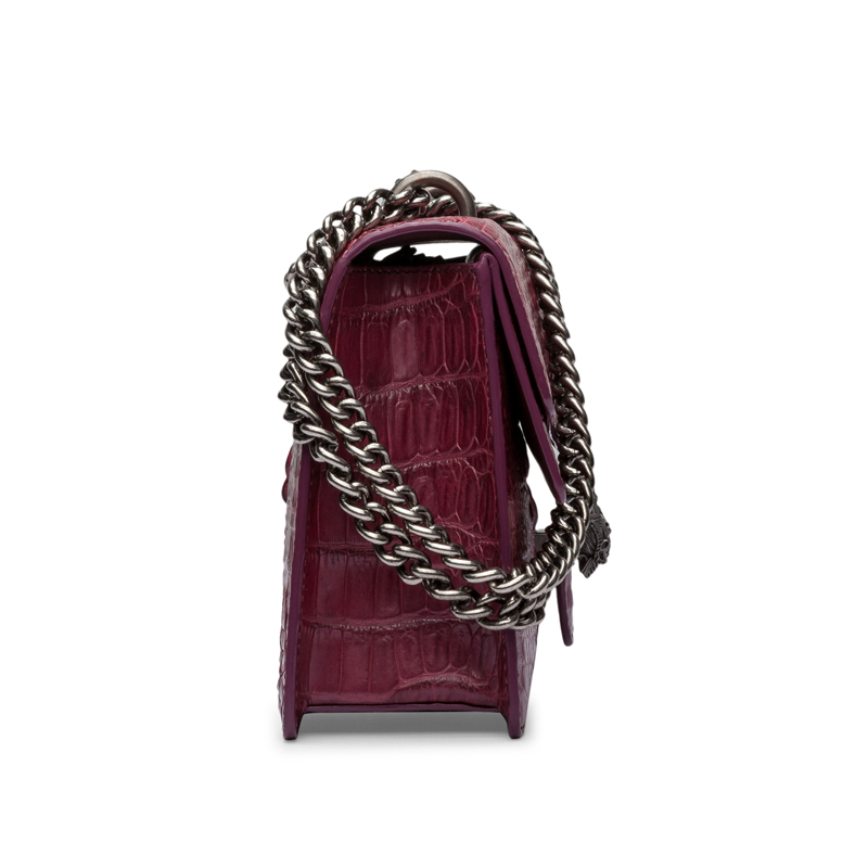 New Style Fashion Women Handbag Real Crocodile Skin Bone Embossed Leather Chain Bag Crossbody Should