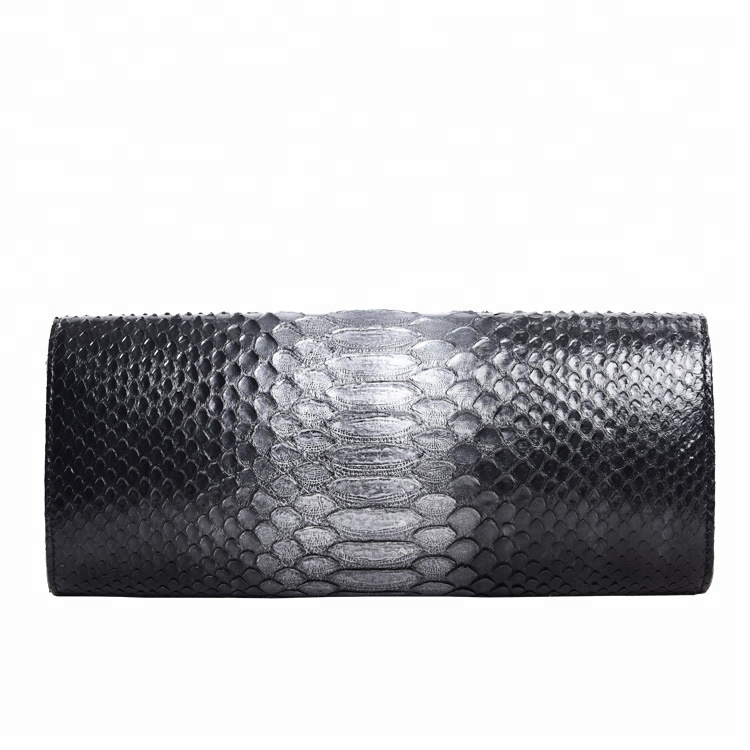 Luxury  python leather clutch bag  women python ruffles evening hand bags