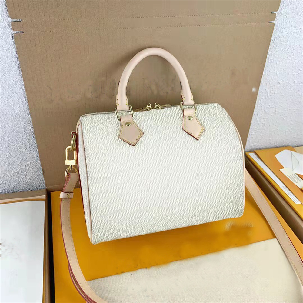 2021 Luxury Brand Speedy Bag Women Top Quality Real Leather Shoulder Monogram Travel Bag 20/25/30cm 