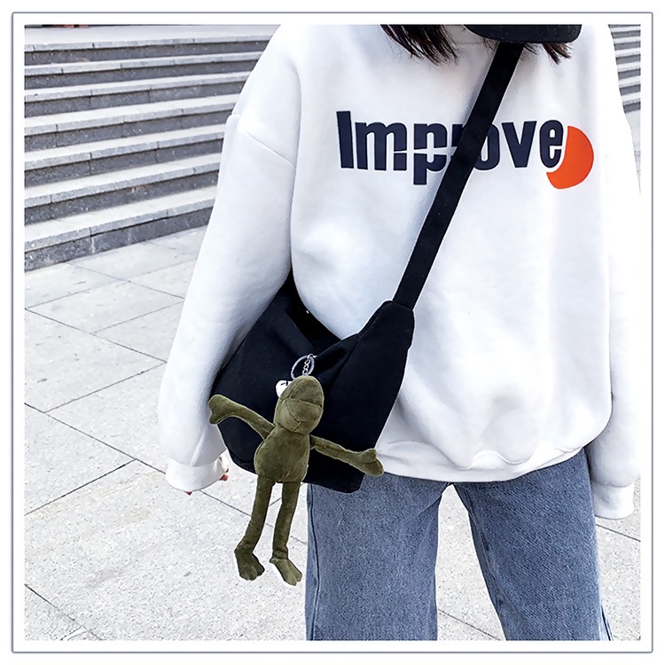 B149 Unisex Quality Thick Canvas Beg Crossbody Beg Shoulder Beg High Capacity Travel Beg Silang Kanv