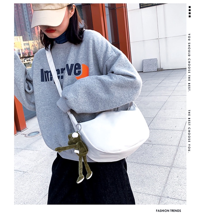 B149 Unisex Quality Thick Canvas Beg Crossbody Beg Shoulder Beg High Capacity Travel Beg Silang Kanv