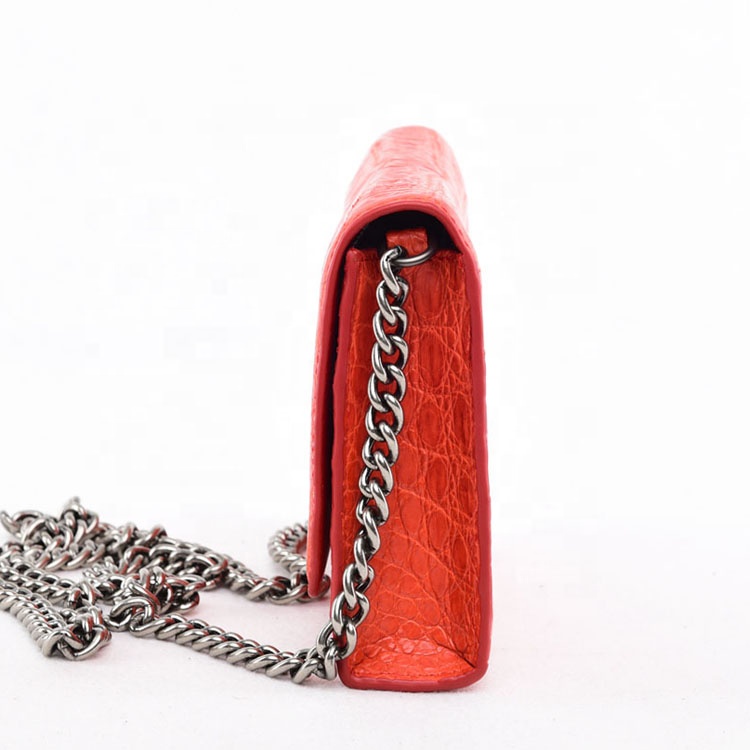 Simple style Crocodile mini chain  cross body  bags luxury real crocodile  leather  purse crocodile 