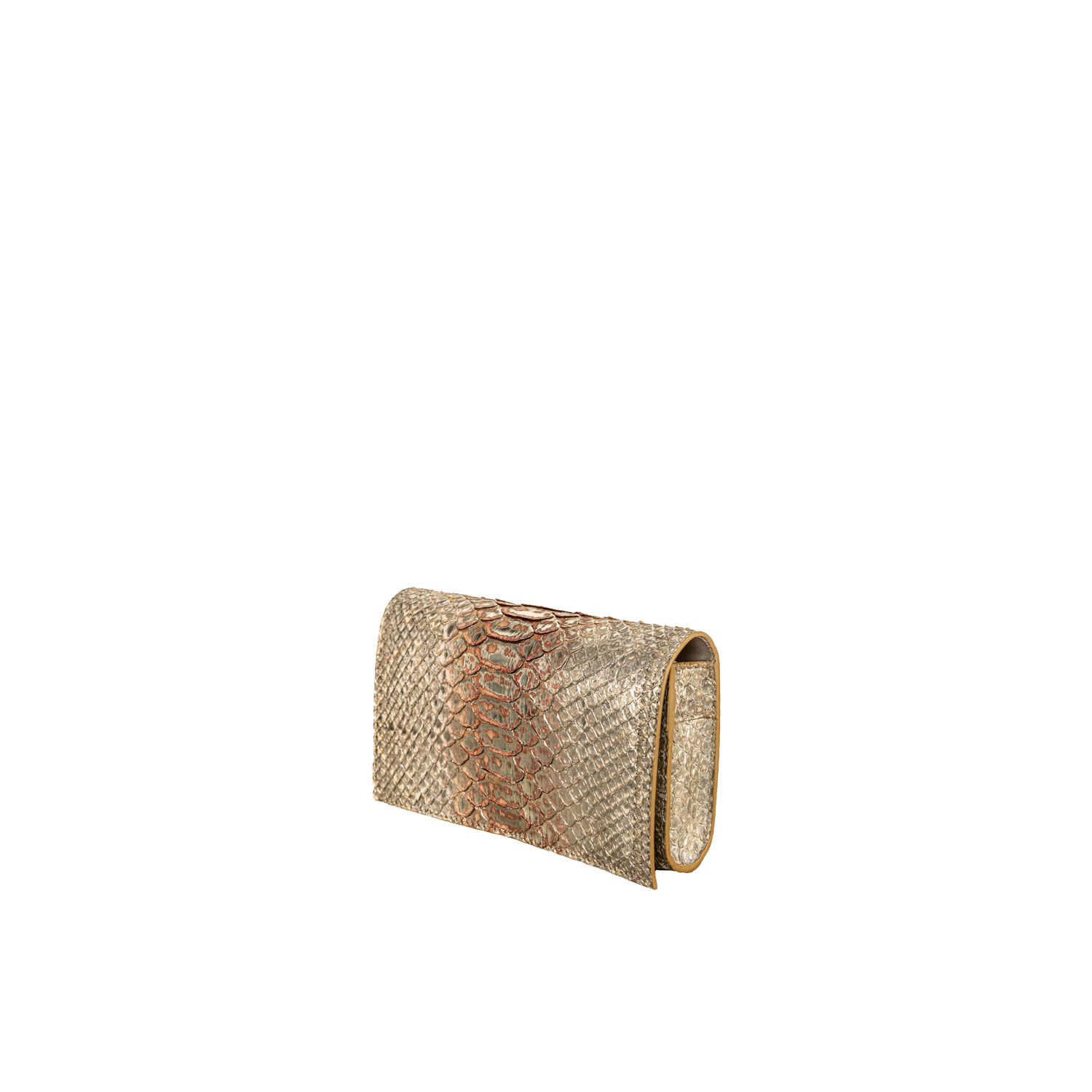 Made in Italy handmade fashion for women genuine leather real hand-painted Python Clutch bag