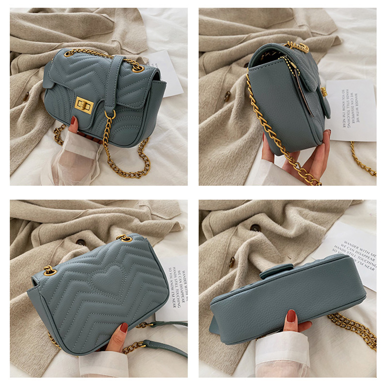New Trend Luxury Designers Fashion Handbags Messenger Shoulder Bag Sling Bag Purses Pu Leather Chain