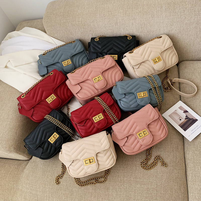 New Trend Luxury Designers Fashion Handbags Messenger Shoulder Bag Sling Bag Purses Pu Leather Chain