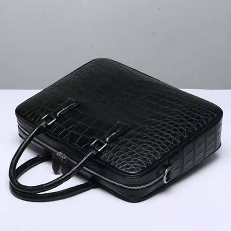 Luxury genuine crocodile leather handbag alligator belly skin laptop bag top quality business men's 