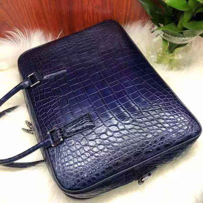 Luxury genuine crocodile leather handbag alligator belly skin laptop bag top quality business men's 