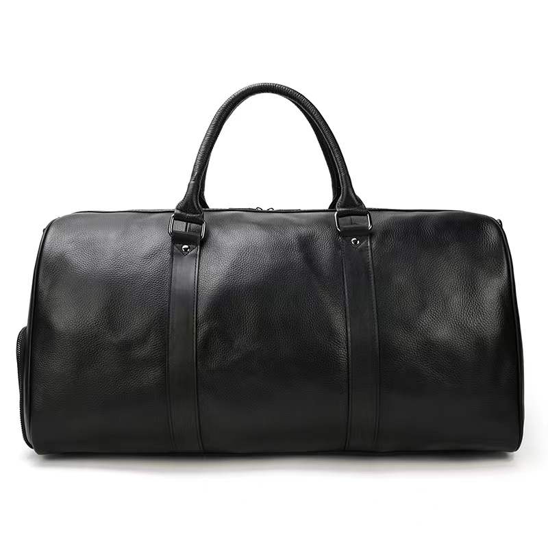 Custom Genuine Leather Travel Weekender Overnight Duffel Bag Gym Sports Tote Duffle Bag For Men