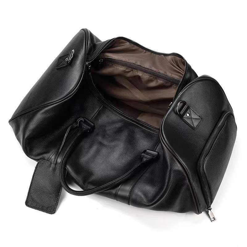 Custom Genuine Leather Travel Weekender Overnight Duffel Bag Gym Sports Tote Duffle Bag For Men