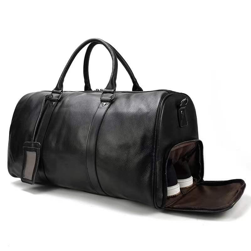 Custom Genuine Leather Travel Weekender Overnight Duffel Bag Gym Sports Tote Duffle Bag For Men