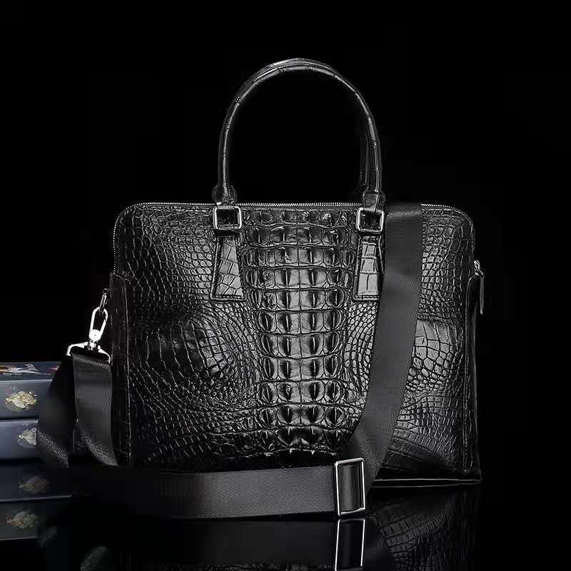 Luxury genuine crocodile leather briefcase crocodile skin laptop bag top quality business men's brie