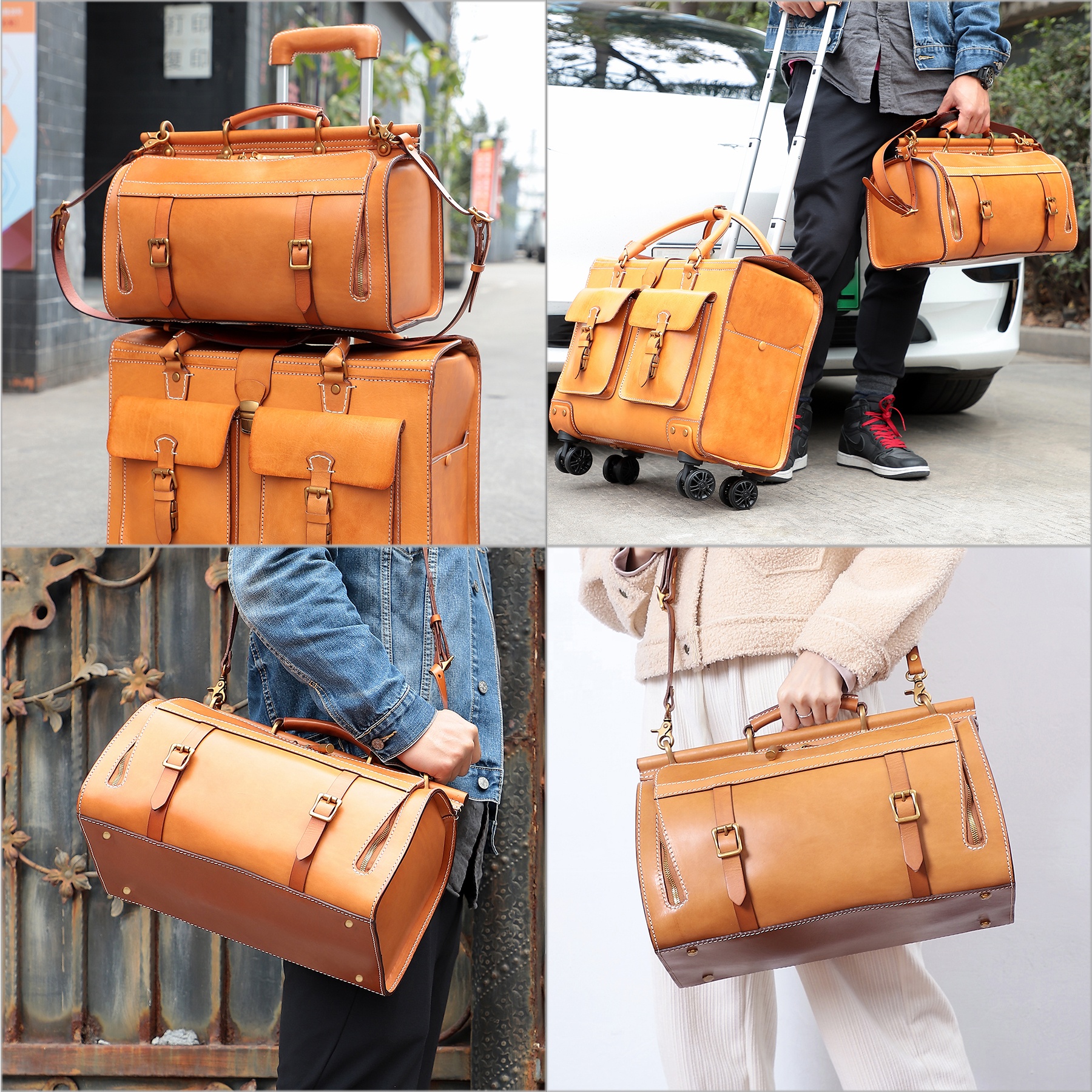 Fashion Luggage Bag Travel Tote Handbags Outdoor Weekender Shoulder Luggage Waterproof Sports Genuin