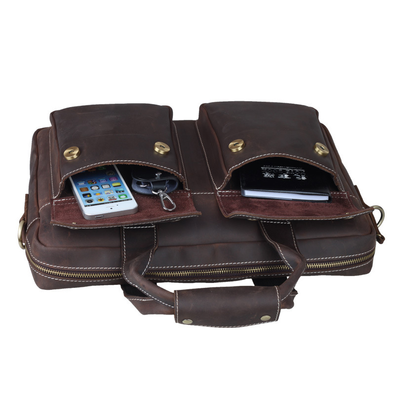 Business briefcase handbag leather man shoulder bag Multi-functional computer case