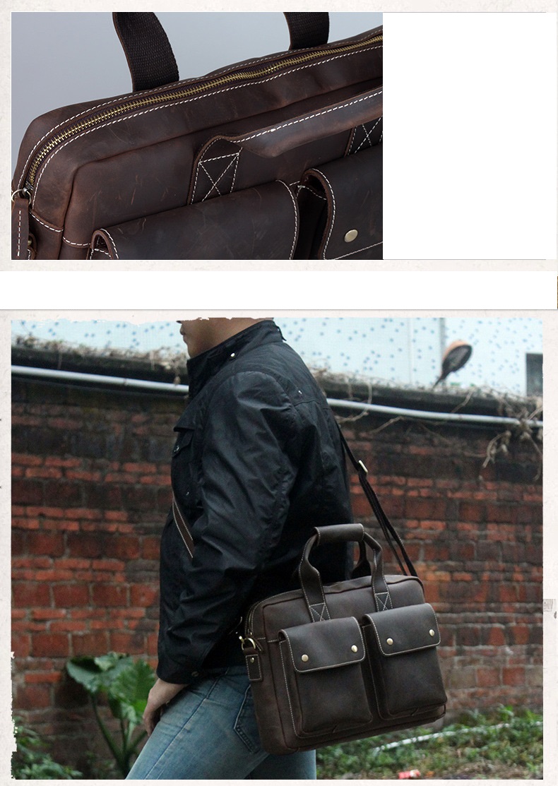 Business briefcase handbag leather man shoulder bag Multi-functional computer case