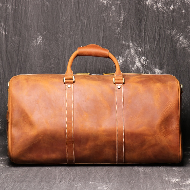 Handmade Custom Leather Duffle bags for Men and wholesale Leather Travel Overnight Weekend Sports Gy