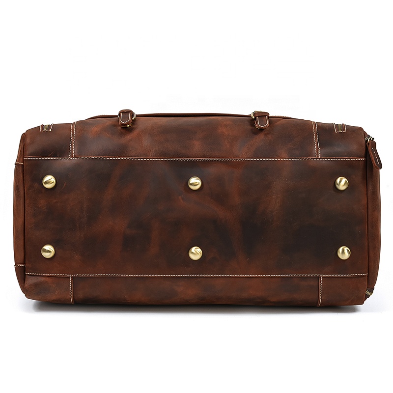 New Brand Leather Travel Duffle Bag Waterproof Luggage Bag Men With Shoe Compartment