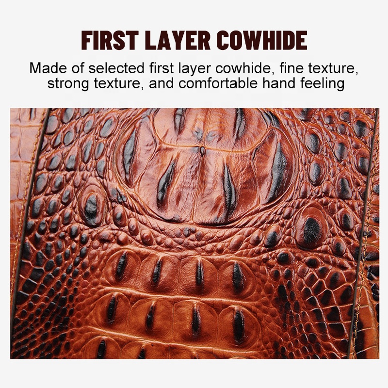 Customized new super fashion luxury hand luggage bag men and women crocodile pattern leather short d