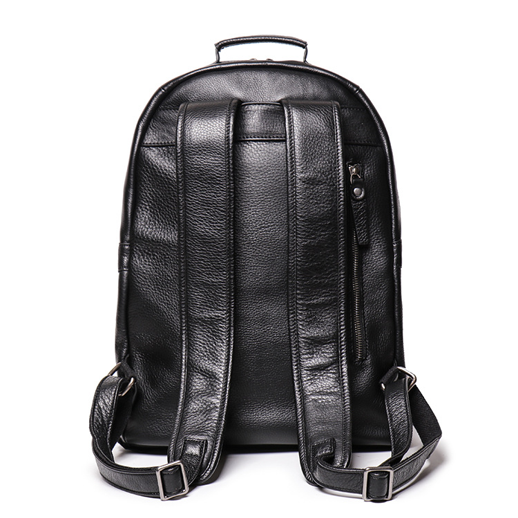 Fashion new design real leather men's backpack high quality pocket genuine leather bag vintage women